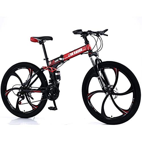 Folding Bike : KANULAN Bike For Men Or Women 21 Speeds Bikes, With Anti-slip Wear-resistant, Wheel Dual Mountain Fast Folding Ergonomic Lightweight Bike Sport T