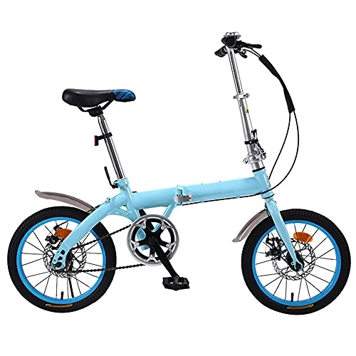 Folding Bike : KANULAN Mountain Bike Folding Bike Adjustable Seat Suitable 7 Speed Height And Save Space Better, Wheel Dual Suspension, For Mountains And Roads T