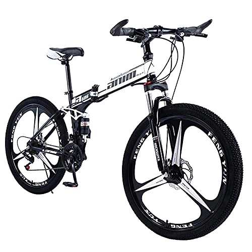 Folding Bike : KANULAN White Bikes Mountain Bike Fast Folding Ergonomic Lightweight, 27 Speeds Dual Bike Sport, With Anti Slip Wear Resistant, For Men Or Women Wheel T