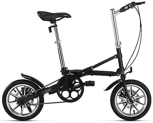 Folding Bike : Kcolic 14 Inch Folding Bike, Lightweight Aluminum Folding Bike, Comfortable Adjustable City Bike, Aluminum Frame, Outdoor Travel Bike for Men Women C, 14inch