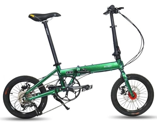 Folding Bike : Kcolic 16 Inch Adult Folding Bike, 9 Speed Foldable City Bicycle Variable Speed Mobile Portable Lightweight Folding Bike for Students and Urban Commuters A, 16inch