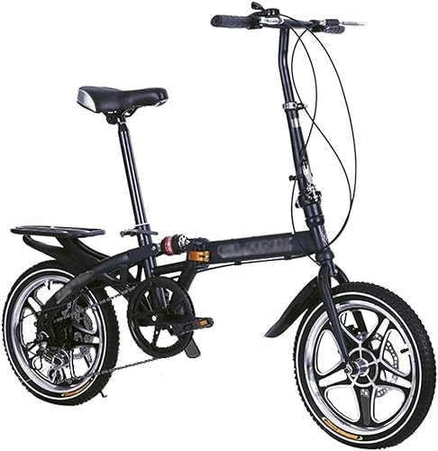 Folding Bike : Kcolic 16 Inch Foldable City Bicycle, Adult Folding Bike Variable Speed Mobile Portable Lightweight Folding Bike for Students and Urban Commuters A, 16inch