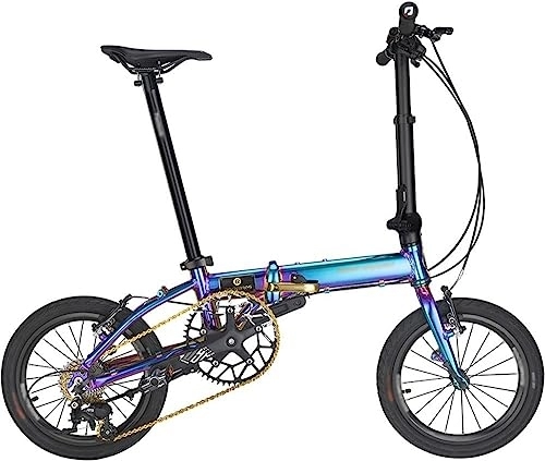 Folding Bike : Kcolic 16 Inches Mountain Bike Bicycle Folding Bike Comfortable Chair, Anti-slip And Wear Resistant Tires, High Carbon Steel Frame B, 16inch