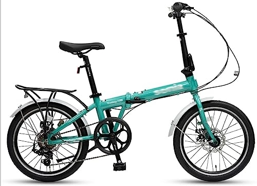 Folding Bike : Kcolic 20 Inch Adult Folding Bike, Foldable City Bicycle Variable 7 Speed Mobile Portable Lightweight Folding Bike Quick Folding System for Students and Urban Commuters A, 20inch