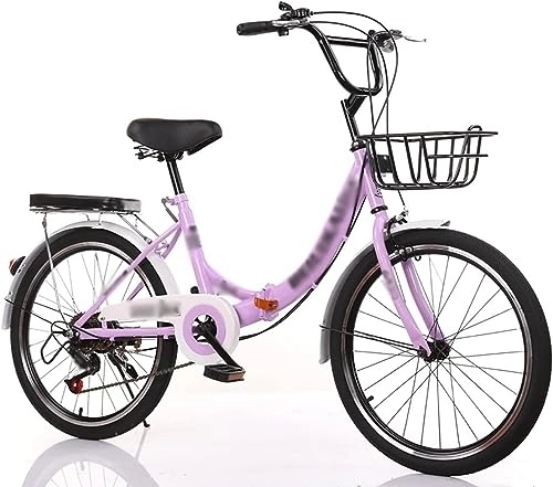 Folding Bike : Kcolic 20 Inch Variable Speed Folding Bicycle, Adjustable Seat Lightweight City Bicycle for Adult Teenagers Students Office Workers A, 20inch
