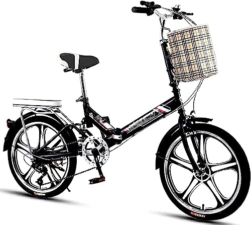 Folding Bike : Kcolic Ultralight Portable Folding Bike, Lightweight Iron Frame, Foldable Compact Bicycle with Anti Skid and Wear, City Bike for Outdoor Riding Trip A, 16inch