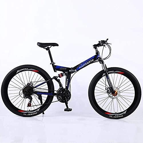 Folding Bike : KELITINAus Mountain Bike, 24 / 26 inch 21 Speed Double Disc Brake Bicycle Folding Bike for Adult Teens Bicycle Full Suspension MTB Bikes, A-26In-10Knifewheels, D-26In-40Cutterwheel