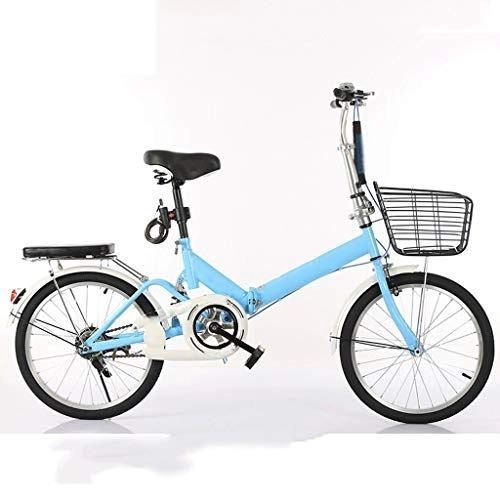 Folding Bike : Kerryshop Folding Bikes Folding Bicycle 20 Inch Student Adult Men And Women Variable Speed Car Ultra Light Portable Bicycle foldable bicycle (Color : Blue, Size : 20inch)