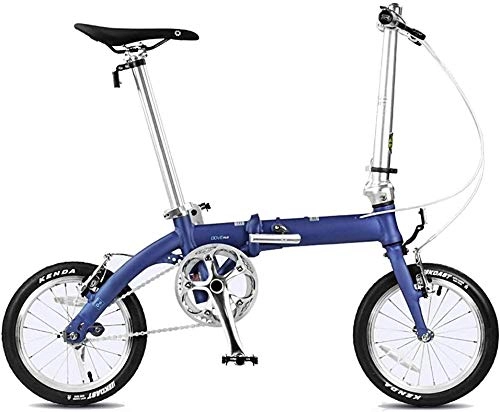 Folding Bike : KKKLLL Folding Bicycle Aluminum Frame Single Speed Mini Fast Folding 14 Inch Ultra Light