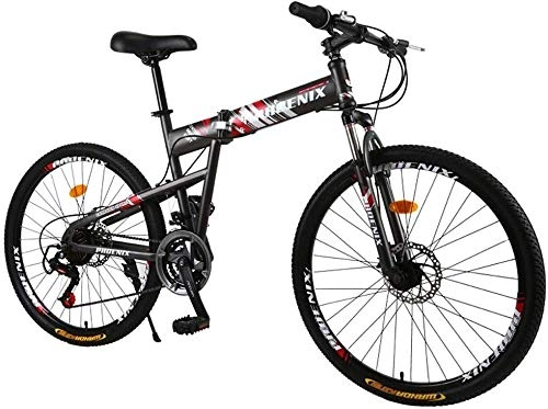 Folding Bike : KKKLLL Folding Bicycle Mountain Bike Damping Road Speed Cycling Adult Male and Female Students 26 Inch 27 Speed