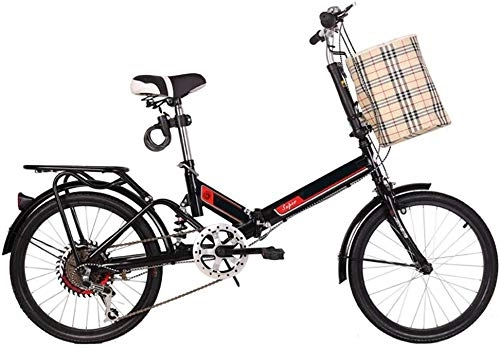 Folding Bike : KKKLLL Folding Bicycle Shift Shock Absorption Men and Women Light Student Single Speed Car 20 Inch