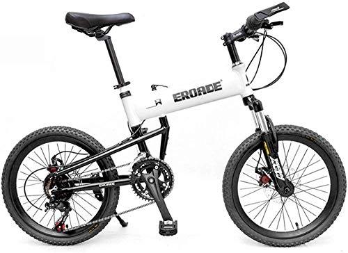 Folding Bike : KKKLLL Folding Mountain Bike Aluminum Alloy Shifting Children Bicycle Youth Student 21 Speed 20 Inches