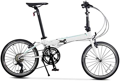 Folding Bike : KKKLLL W Folding Bicycle Adult Men and Women Travel Road Folding Bike 20 Inch 18 Speed