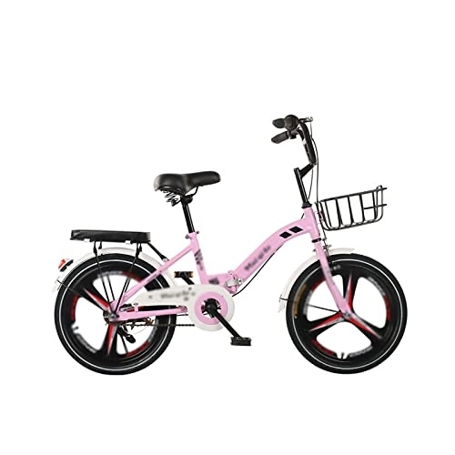 Folding Bike : KOWMddzxc Electric Bycle Folding Bicycle Bike 20 Inch Lightweight Aluminum Alloy Bike (Color : Pink)