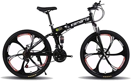 Folding Bike : KRXLL Folding Bike Mountain Bicycle Hard Tail Bike 26 Inch Speed Bicycle Full Suspension MTB Adult Student Variable Speed Bike-Black_27 speed