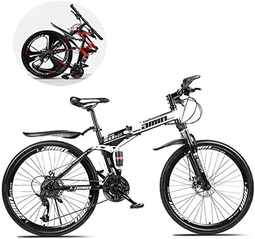 Folding Bike : KRXLL Mountain Bikes Folding 24 Inch Double Shock Absorption 21 / 24 / 27 Speed One Wheel Variable-C_27 speed