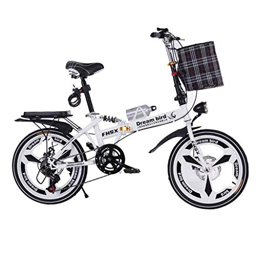 Folding Bike : L.BAN Bicycle Folding Shifting Disc Brakes 20 Inch Shock Absorption Unisex Ultralight Portable Folding Bicycle (Color : BLACK, Size : 150 * 35 * 100CM)