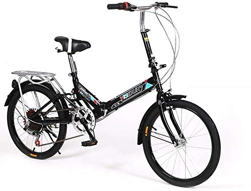 Folding Bike : L.HPT 20-inch Folding bike 6-speed Cycling Commuter Foldable bicycle Women's adult student Car bike Lightweight aluminum frame Shock absorption-D 110x160cm(43x63inch)
