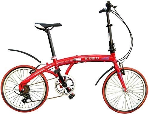 Folding Bike : L.HPT Folding Variable Speed Bicycle-Folding Car 20 Inch V Brake Speed Bicycle Male And Female Children Bicycle Mini Folding Bicycle, Red (Color : Red)