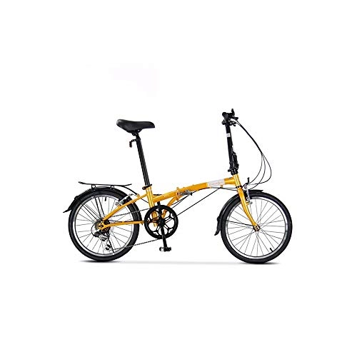 Folding Bike : LANSHAN DAHON Folding Bicycle 20 Inch 6 Speed Adult Men And Women Leisure Bicycle HAT060 Orange (Color : Orange)
