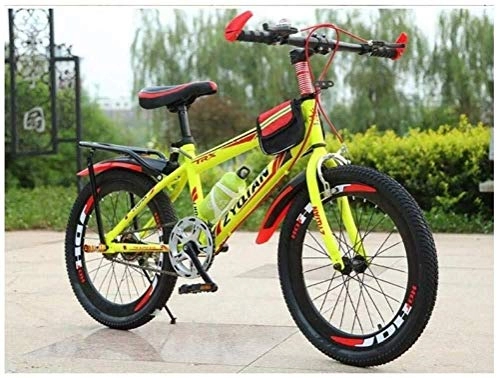 Folding Bike : LBWT Folding Mountain Bike, Student Single Speed ​​bicycle, High-Carbon Steel, 20 Inch / 22 Inch / 24 Inch (Color : Yellow, Size : 22 Inches)