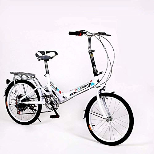 Folding Bike : LHQ-HQ 20-inch Folding bike 6-speed Cycling Commuter Foldable bicycle Women's adult student Car bike Lightweight aluminum frame Shock absorption-E 110x160cm(43x63inch) Outdoor sports Mountain Bike