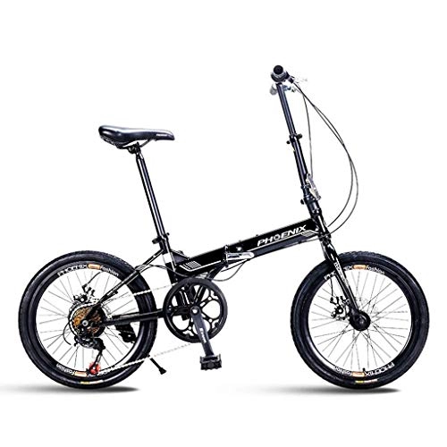 Folding Bike : LHQ-HQ Bicycle Mountain Bike Folding Bicycle Unisex 20 Inch Small Wheel Bicycle Portable 7 Speed Bicycle (Color : WHITE, Size : 150 * 30 * 60CM) Outdoor sports Mountain Bike