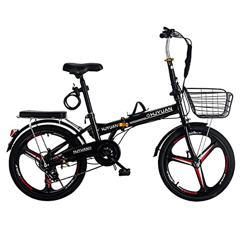 Folding Bike : LHQ-HQ Lightweight Foldable Bike 20 Inch 6 Speed Folding Bicycles Dual Brake City Bike for Adults Men Women Students Urban Commuters Bikes, B