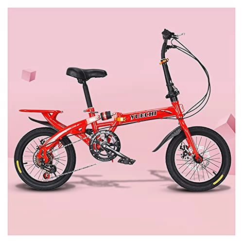 Folding Bike : LHQ-HQ Lightweight Foldable Bike 20 Inch 6-Speed Folding Bicycles Dual Disc Brakes Dual-Suspension City Bike for Adults Commuters Bikes, A