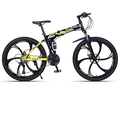 Folding Bike : LHQ-HQ Mountain Bike Dual Suspension Folding Bike Dual Disc Brake 24 Speed MTB Bicycle 26"For Height 5.2-6Ft, C