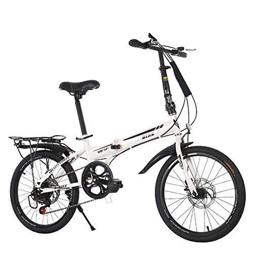 Folding Bike : LHQ-HQ Outdoor sports City Bike Unisex Adults Folding Mini Bicycles Lightweight for Men Women Teens Classic Commuter with Adjustable Handlebar Seat, 6 Speed 20 Inch Wheels Outdoor sports Mountain Bike