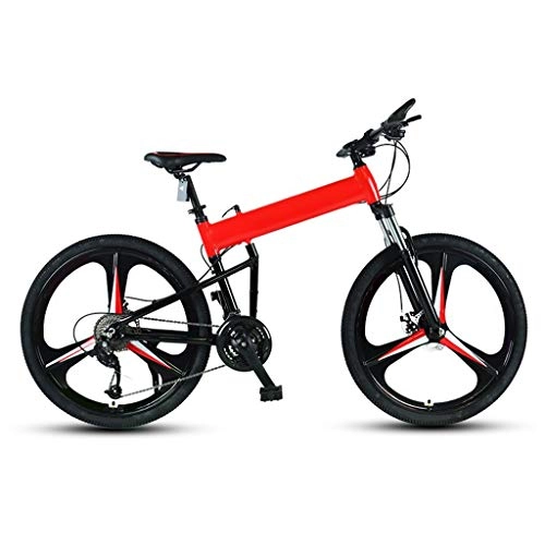 Folding Bike : Light Folding Mountain Bike 26 Inches, 3 Cutter Wheels, Aluminum Alloy Frame, 24 Speed Mountain Bike Suitable For Mountain, Road And City