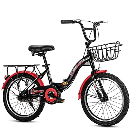 Folding Bike : Lightweight Folding Bicycle, Single-speed & Dual Disc Brakes Foldable Bike For Men Women And Teenager City Commuter Bicycle, Black(Size:22 inch)