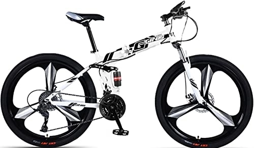 Folding Bike : Lightweight Folding Bikes, Folding Bicycle City Bike 21-Speed Variable Speed, Adult Portable Bicycle City Bicycle, 24 Inch Carbon Steel Foldable Bicycle Small Unisex White, 24 inches