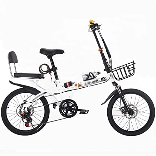 Folding Bike : LiRuiPengBJ Children's bicycle Variable Speed Folding Bicycle Bike for Adult Ultra Light Women's Light Work Variable Speed Portable Adult Small Student Male Bicycle (Color : Style2, Size : 16inch)