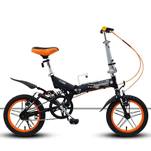 Folding Bike : Llpeng Folding Bike Bicycle, Adult Student Light Portable Small Men's and Women's Mountain Bike, 14 Inches Single Speed City Sport Commute Bicycle, Can Be Equipped With Auxiliary Wheels