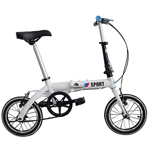 Folding Bike : LPsweet Foldable Bicycle, 14 Inch with Anti-Skid And Wear-Resistant Tire Mountain Road Safety Protection Outdoor Activities for Adults Student