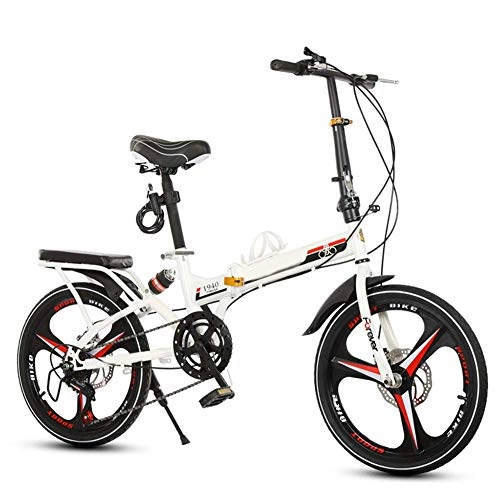 Folding Bike : LPsweet Folding Bicycle, Lightweight Adjustable Alloy Front Rear Carry Rack with Anti-Skid And Wear-Resistant Dual Disc Brake Bicycle, 140-170Cm