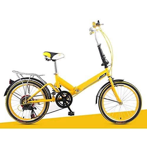 Folding Bike : LPsweet Unisex 6 Speed Folding Bike, Dual Disc Brake Bicycle Compact Bicycle with Anti-Skid And Wear-Resistant Tire for Adults Men And Women Student Childs