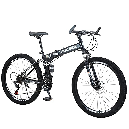 Folding Bike : Lwieui Mountain Bicycle Folding Bike Ergonomic Saddle Retractable Easy To Fold, Small Space Occupation, Anti-skid Tires, Comfortable And Beautiful(Size:30 speed)