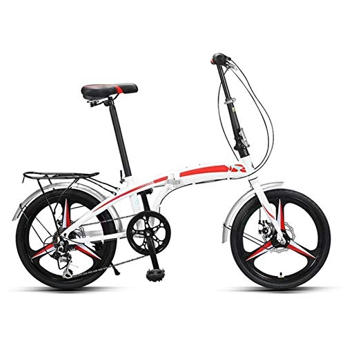 Folding Bike : LXJ 20-inch road bike adult bicycle Black Folding Bicycle Ultra-light And Portable One-piece Wheel Unisex For Adult Students Height Adjustable Bicycle