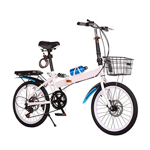 Folding Bike : LXJ 20-inch Road bike adult bike Lightweight City Folding Bicycle Variable Speed Shock-absorbing High-carbon Steel Frame Suitable For Male And Female Adult Students