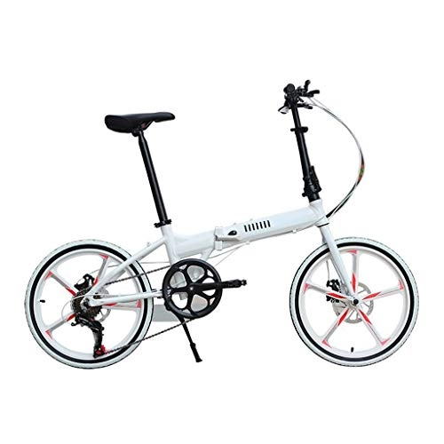 Folding Bike : LXJ 20-inch Ultra-light Portable Folding Bicycle, 7-speed Mechanical Disc Brake, High-value, Aluminum Alloy Frame, Suitable For Adult Men And Women Adolescents