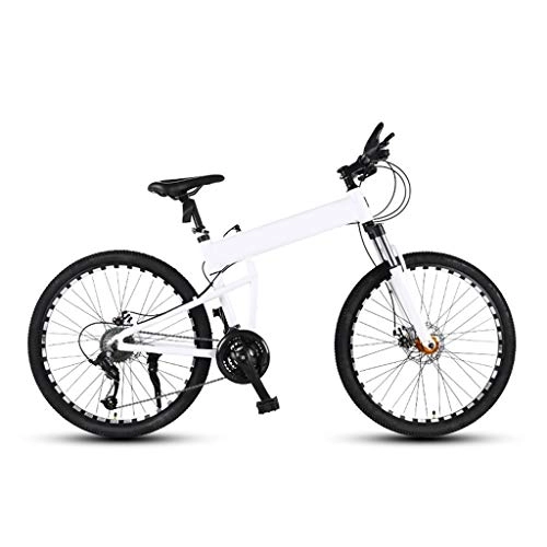 Folding Bike : LXJ 26-inch 24-speed Folding Mountain Bike, Aluminum Alloy Frame With Shock-absorbing Disc Brake, Outdoor Leisure Road And Cross-country Bike