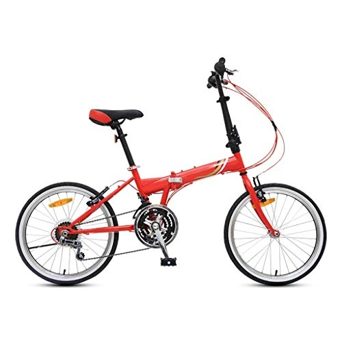 Folding Bike : LXJ Adult Variable Speed Folding Bike Ultra-light Unisex Teenagers, 20 Inches, V Brake, 21-speed Continuously Variable Transmission