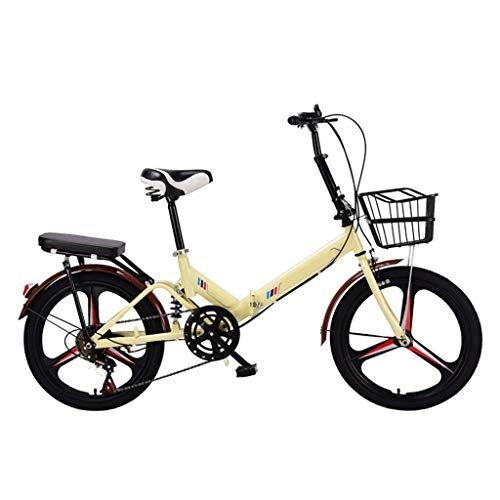 Folding Bike : LXJ Adult Variable-speed Folding Bikes Are Suitable For Unisex And Teenagers, With 20-inch Integrated Wheels, Available For Urban Work, Lightweight Shock Absorbers