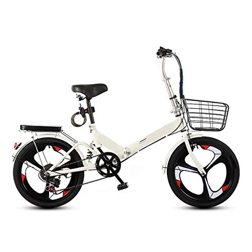 Folding Bike : LXJ City Bike Unisex Adult Foldable Mini Bike Lightweight, 20-inch One Wheel, 7 Speed, Shock Absorption