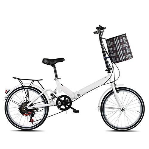 Folding Bike : LXJ Folding Bicycle, 20-inch 7-speed, Lightweight City Bicycle Bicycle Scooter, Suitable For Adults And Young Men And Women, With Cloth Frame And Back Seat