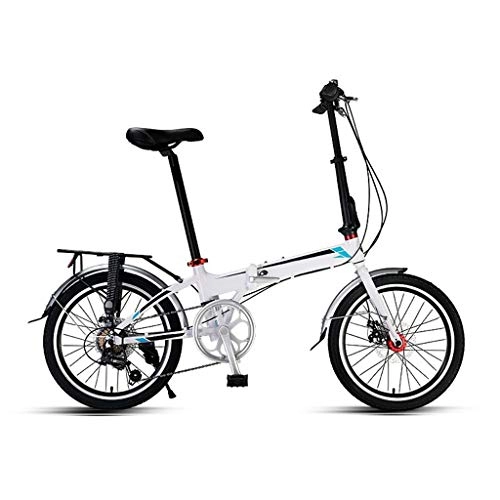 Folding Bike : LXJ Folding Bicycle Unisex Alloy City Bike 20 Inches, With Adjustable Handlebars And Seat Single Speed, Comfortable Saddle, Lightweight, Suitable For Adult Men, Women, Teenagers