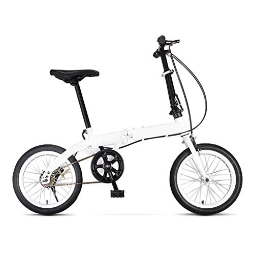 Folding Bike : LXJ Folding Bicycle Unisex City Bike 16 Inches, With Adjustable Handlebars And Seat Single Speed, Comfortable Saddle, Lightweight, Suitable For Adult Men, Women, Teenagers